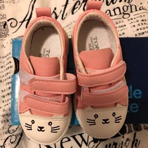 Pink and White Kitty Sneakers